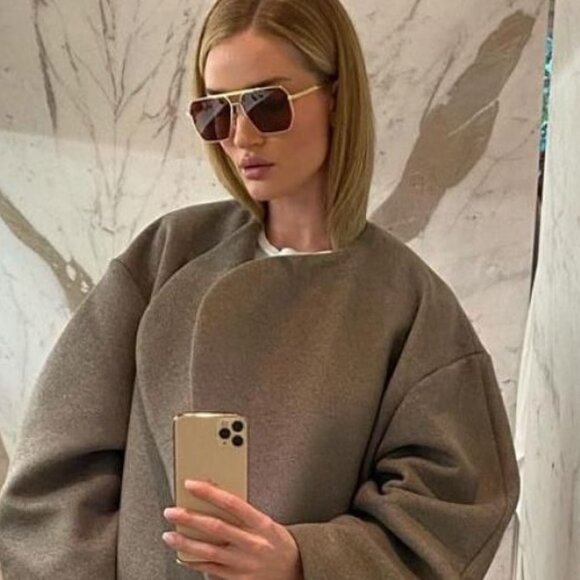 Bottega Veneta BV1012S 003 Sunglasses Gold Aviator Frame, Brown Lenses - Picture 7 of 13